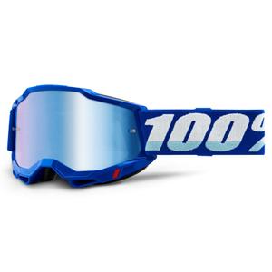 Ochelari de motocros 100% ACCURI 2 albastru (plexi albastru cu oglinzi)