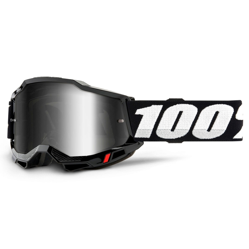 Ochelari de motocros 100% ACCURI 2 negru (argint oglindă plexi) lichidare
