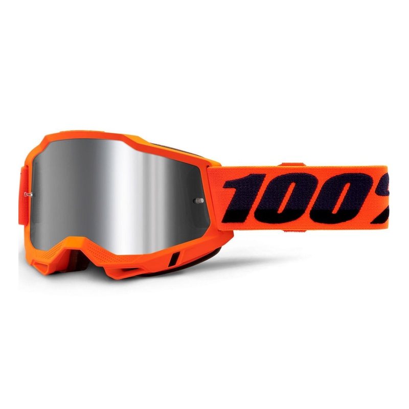 Ochelari de motocros 100% ACCURI 2 portocaliu (plexi argintiu cu oglinzi)