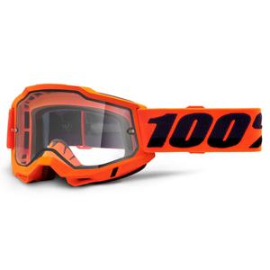 Ochelari de motocros 100% ACCURI 2 portocaliu (dublu plexi transparent)