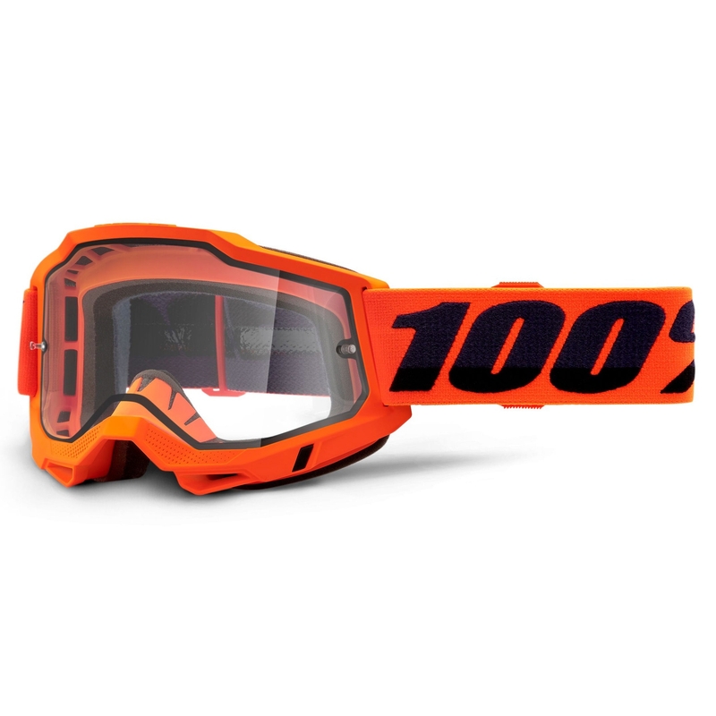 Ochelari de motocros 100% ACCURI 2 portocaliu (dublu plexi transparent)