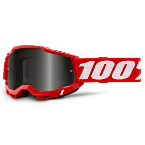 Ochelari de motocros 100% ACCURI 2 roșu (plexi fumuriu)