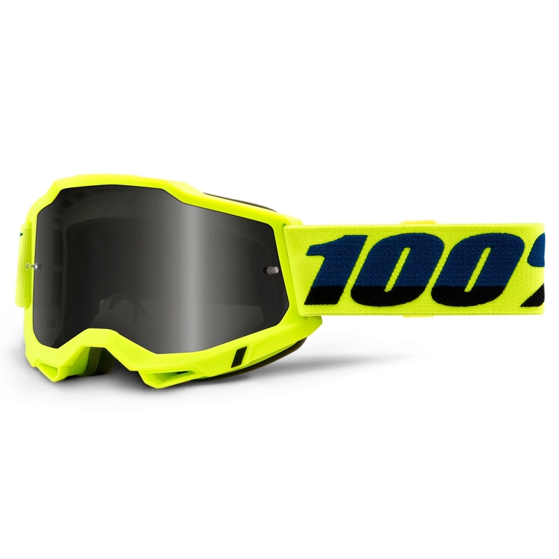 Ochelari de motocros 100% ACCURI 2 galben fluo (plexi fumuriu)