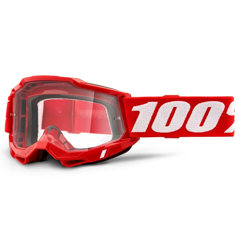 Ochelari de motocros 100% ACCURI 2 OTG roșu (plexi transparent) lichidare
