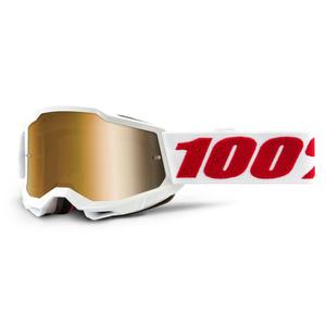 Ochelari de motocros pentru copii 100% ACCURI 2 alb (plexi auriu)