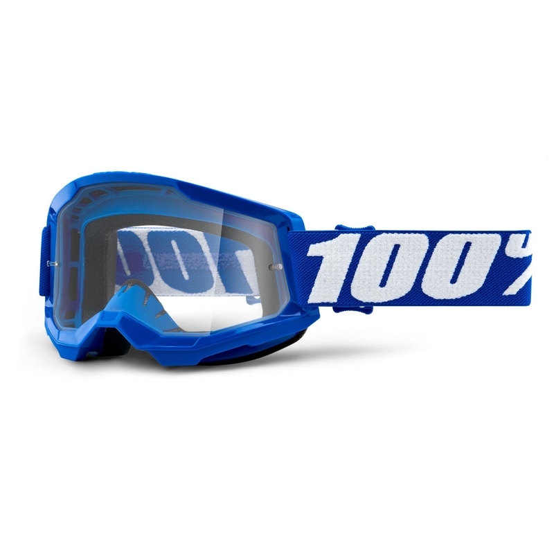 Ochelari de motocros 100% STRATA 2 albastru (plexi transparent)