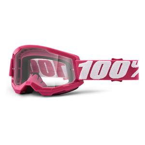 Ochelari de motocros 100% STRATA 2 Fletcher roz (plexi transparent)
