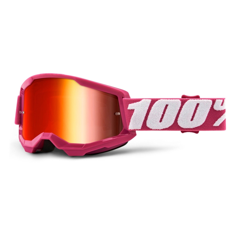 Ochelari de motocros 100% STRATA 2 Fletcher roz (roșu oglindă plexi)