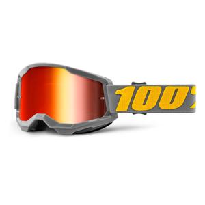 Ochelari de motocros 100% STRATA 2 Izipizi gri (plexi roșu cu oglinzi)