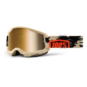 Ochelari de motocros 100% STRATA 2 Kombat - Bej adevărat (plexi auriu)