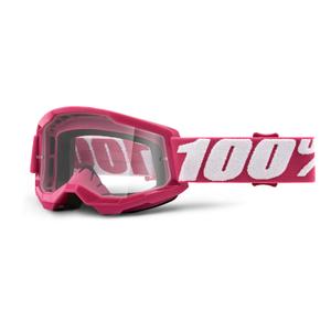 Ochelari de motocross pentru copii 100% STRATA 2 roz (plexi transparent)