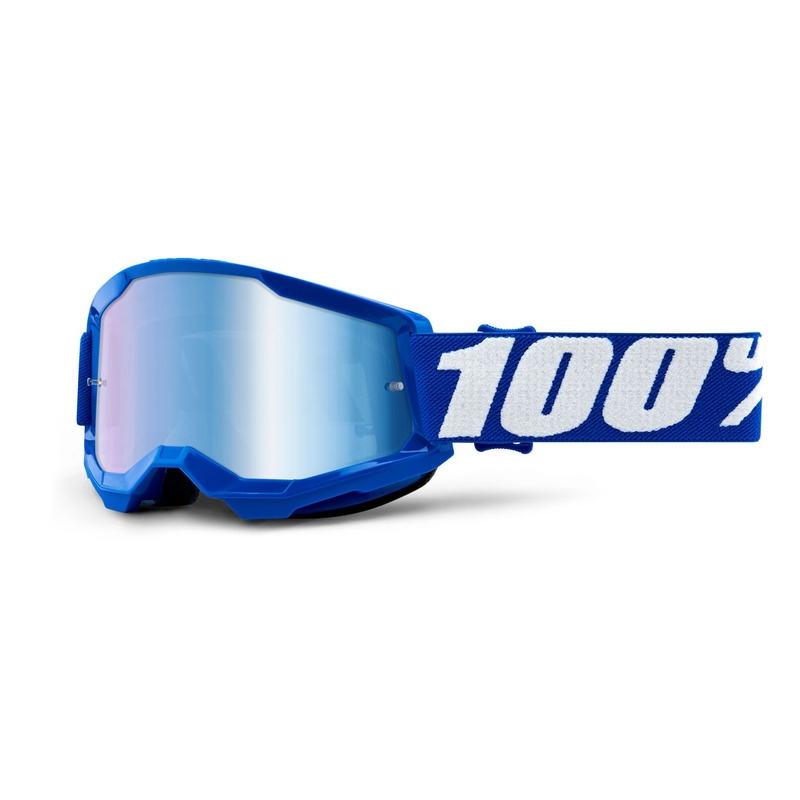 Ochelari de motocross pentru copii 100% STRATA 2 albastru (plexi albastru oglindă)