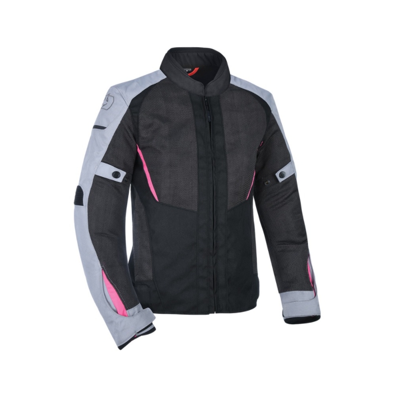 Jachetă de motocicletă Oxford Iota 1.0 Air Black-Grey-Pink pentru femei