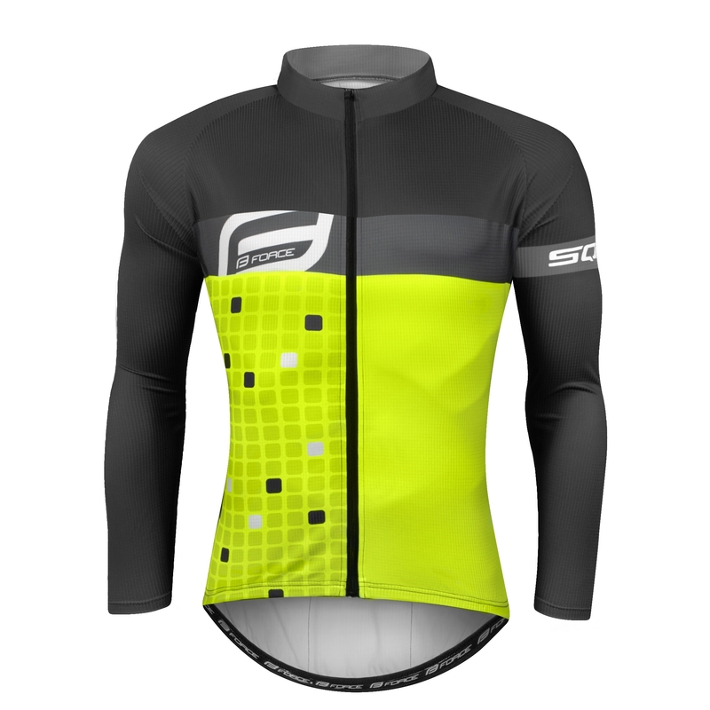 Jersey FORCE Square gri-galben-fluo - mânecă lungă lichidare
