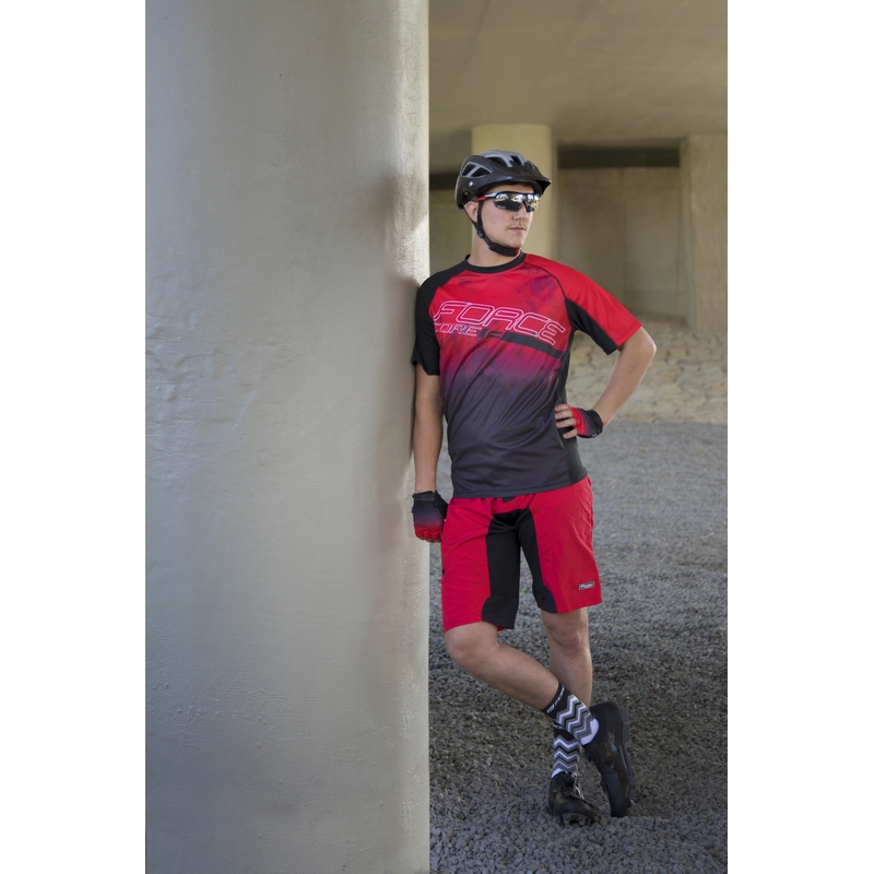 Jersey FORCE MTB Core roșu-negru lichidare