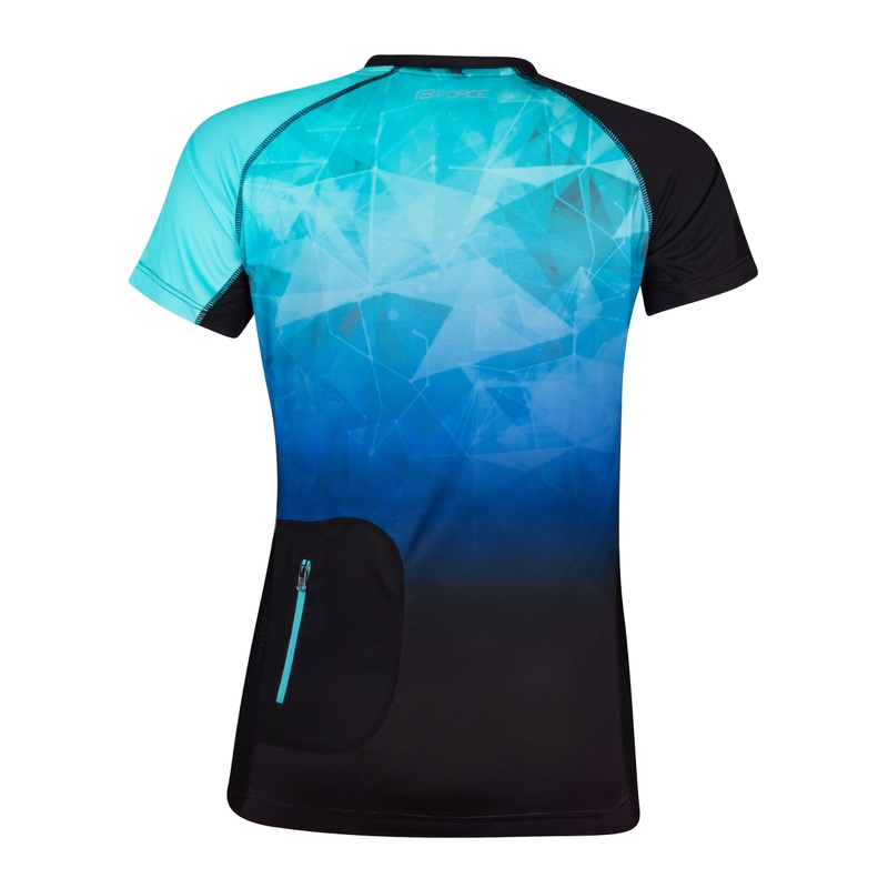 Tricou FORCE MTB Core pentru femei, turcoaz-negru lichidare