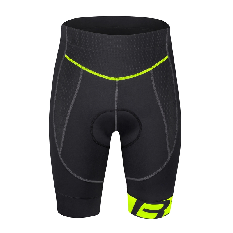 Pantaloni scurți FORCE B30 negru-galben-fluo lichidare