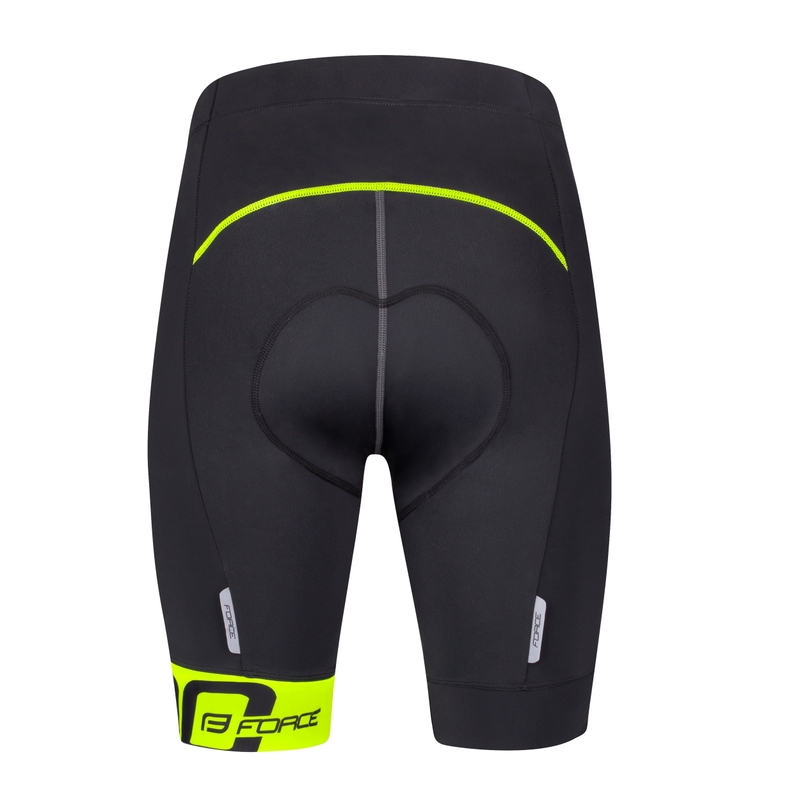 Pantaloni scurți FORCE B30 negru-galben-fluo lichidare