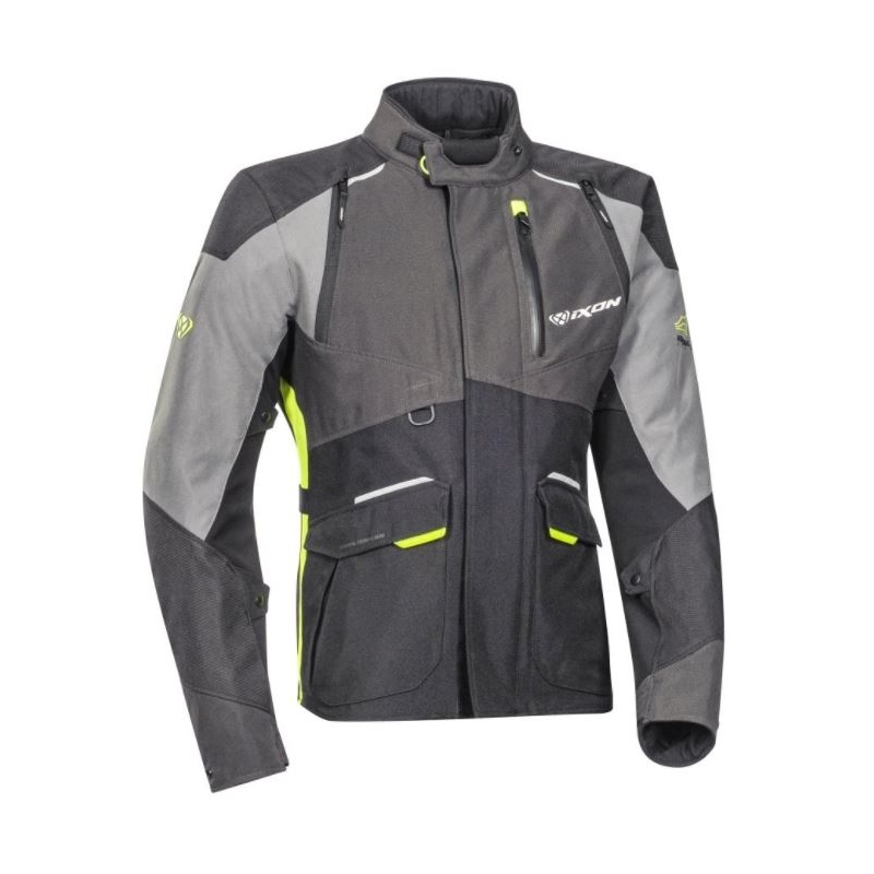 Jachetă pentru motociclete IXON Balder gri-galben-fluo výprodej lichidare