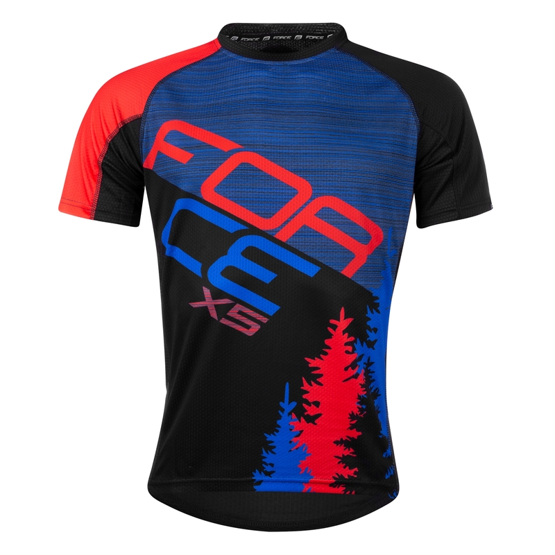 Jersey FORCE MTB X5 albastru-roșu lichidare