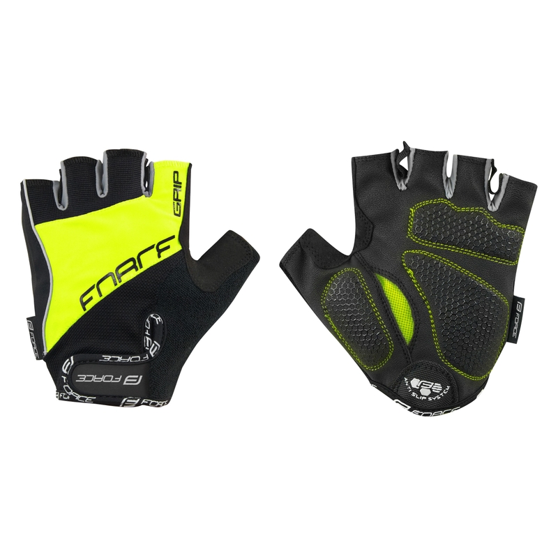 Mănuși FORCE GRIP negru-galben-fluo lichidare