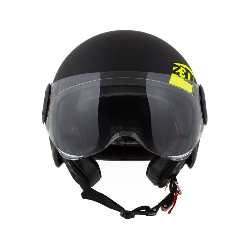 Cască de motocicletă deschisă ZED C30 negru-galben-fluo mată