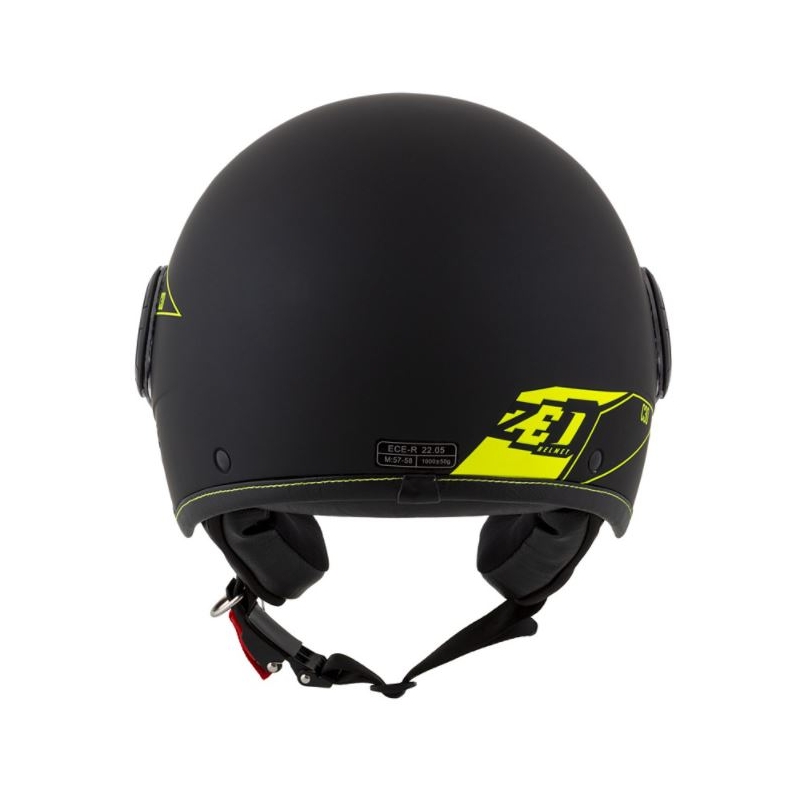 Cască de motocicletă deschisă ZED C30 negru-galben-fluo mată