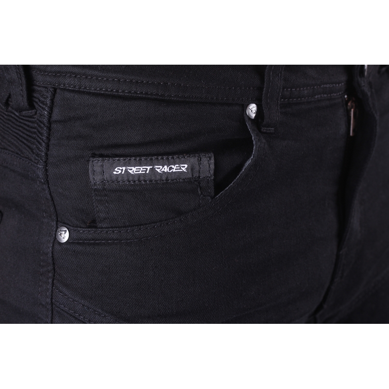 Blugi motociclisți Street Racer Stretch II CE Cropped negri