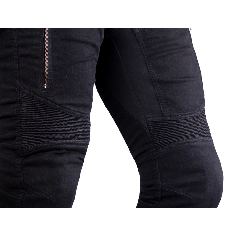 Blugi motociclisți Street Racer Stretch II CE Cropped negri