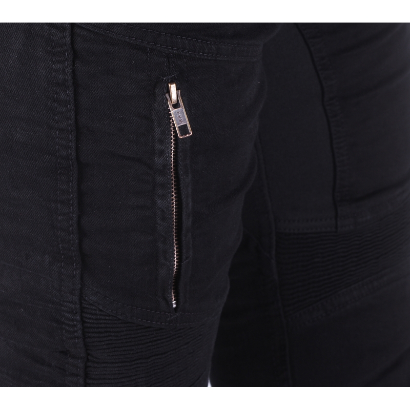 Blugi motociclisți Street Racer Stretch II CE Cropped negri