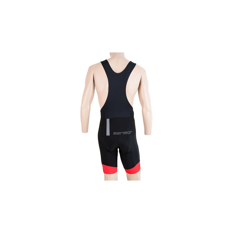 Pantaloni scurți cu bretele Sensor Race negru-roșu lichidare