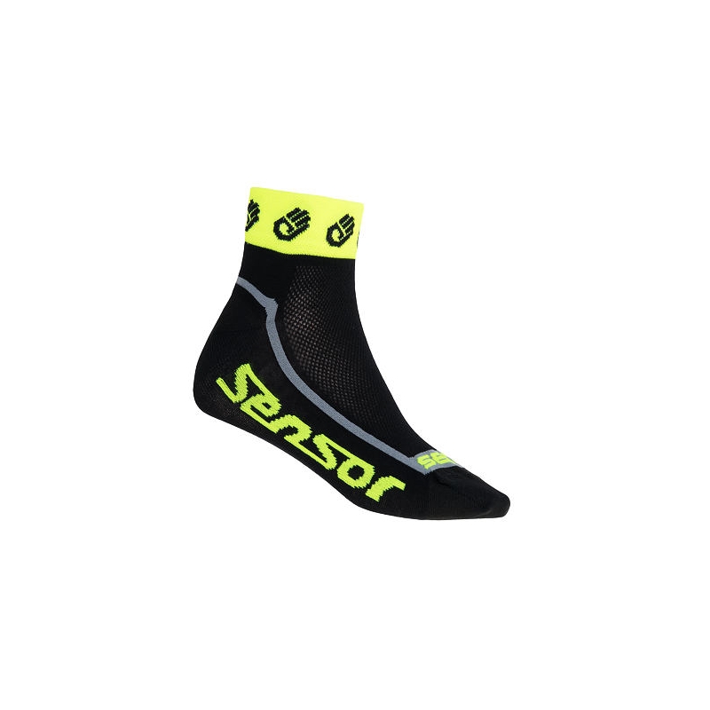 Șosete Sensor Race Lite Small Hands negru-fluo-galben lichidare