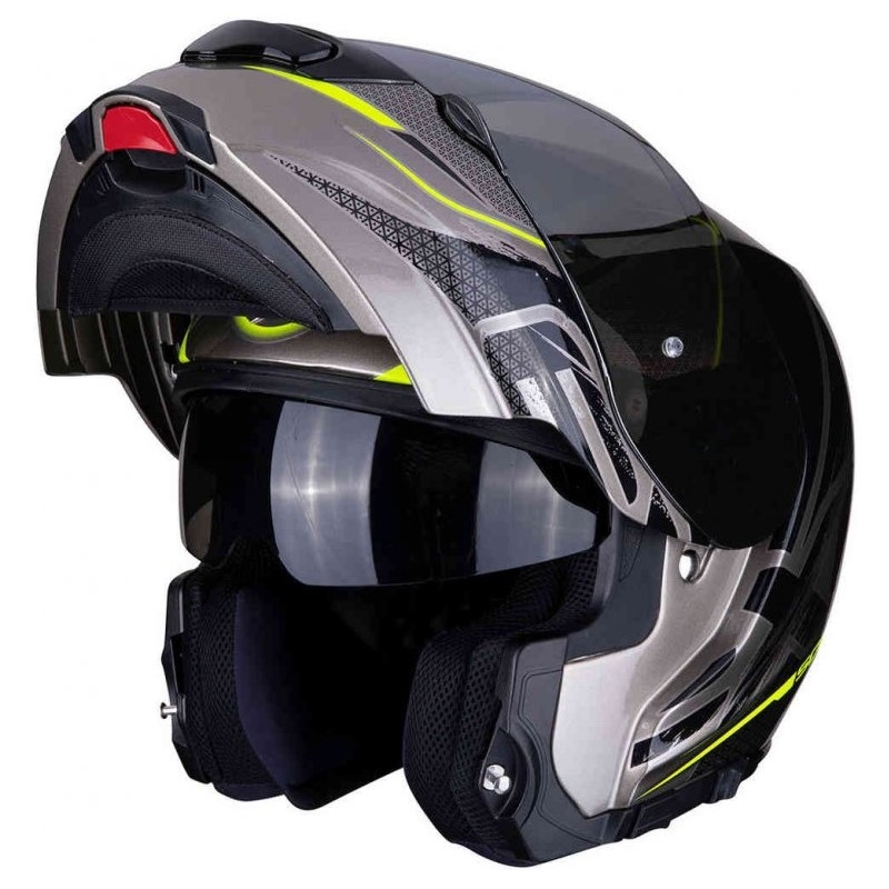 Cască de protecție Scorpion EXO-3000 Air Creed titan-negru-galben-fluo - Grad II