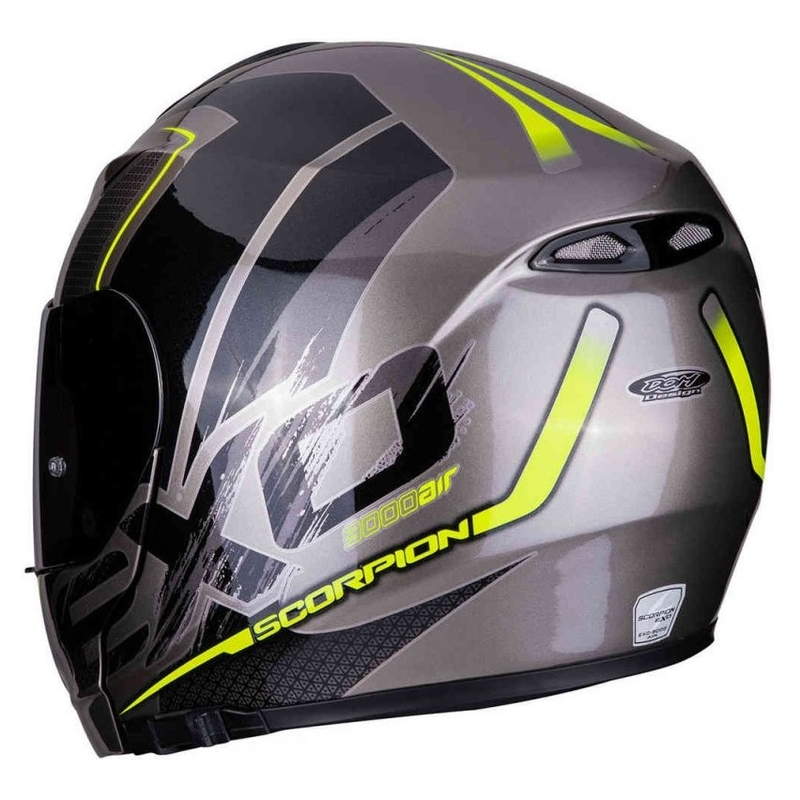 Cască de protecție Scorpion EXO-3000 Air Creed titan-negru-galben-fluo - Grad II