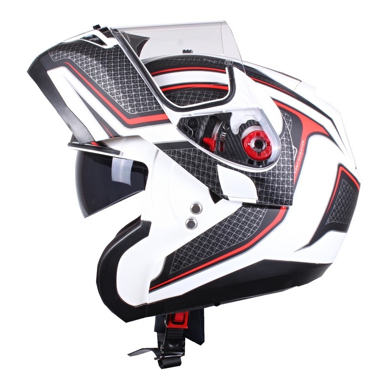Axxis Optimus negru-roșu-alb tip-up casca de motocicletă lichidare