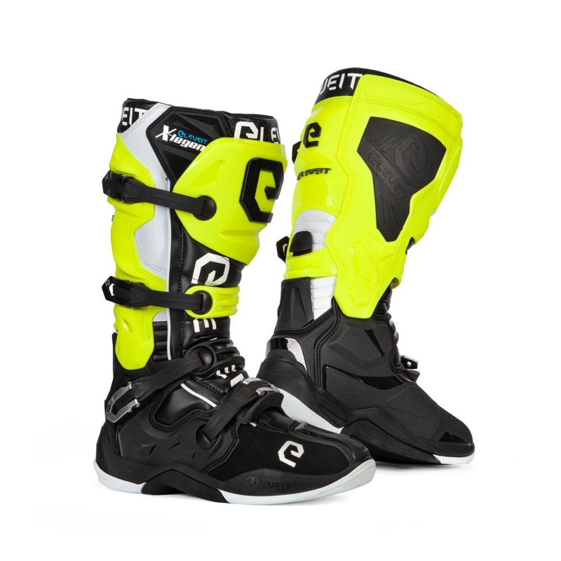 Eleveit X-Legend cizme de motocicletă negru-galben-fluo-alb-alb lichidare