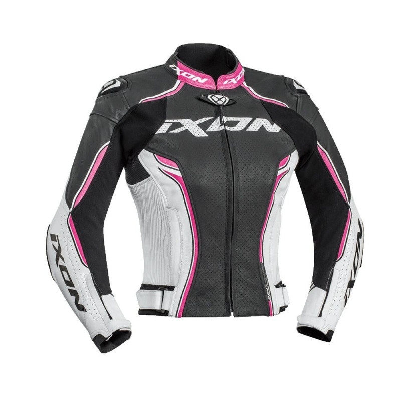 Jacheta de motociclete pentru femei IXON Vortex negru-alb-roșu-rosu lichidare