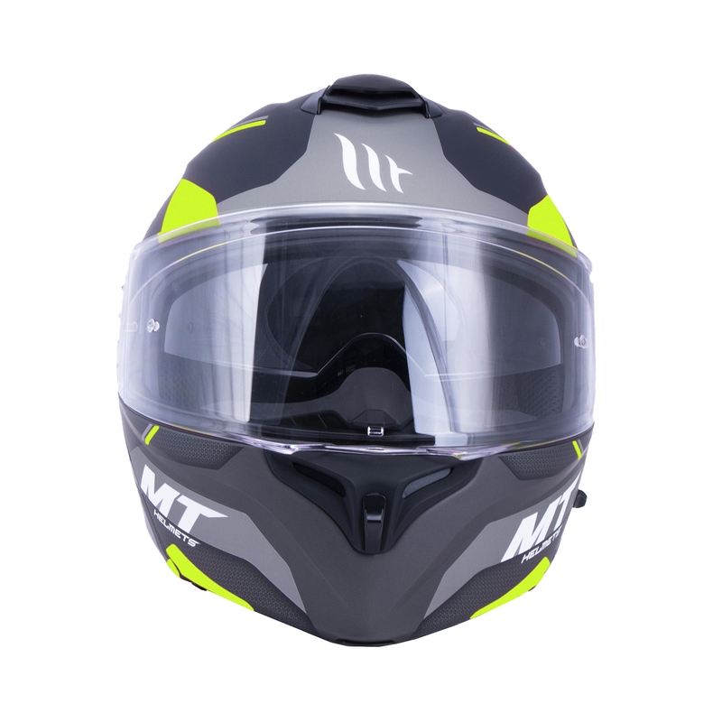 MT Storm ST-ONE cască de motocicletă negru-cenușiu-galben-fluo tip-up lichidare