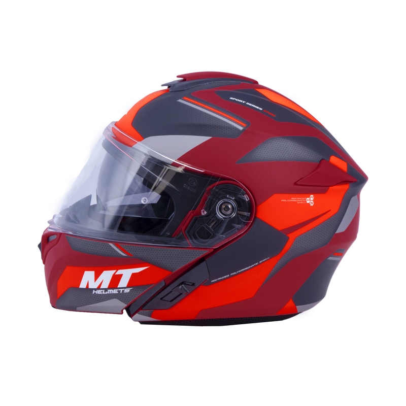 MT Storm ST-ONE cască de motocicletă roșu-negru