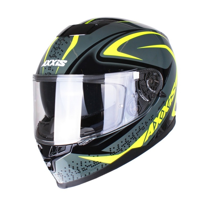 Cască de motocicletă Axxis Alert gri-galben-fluo lichidare