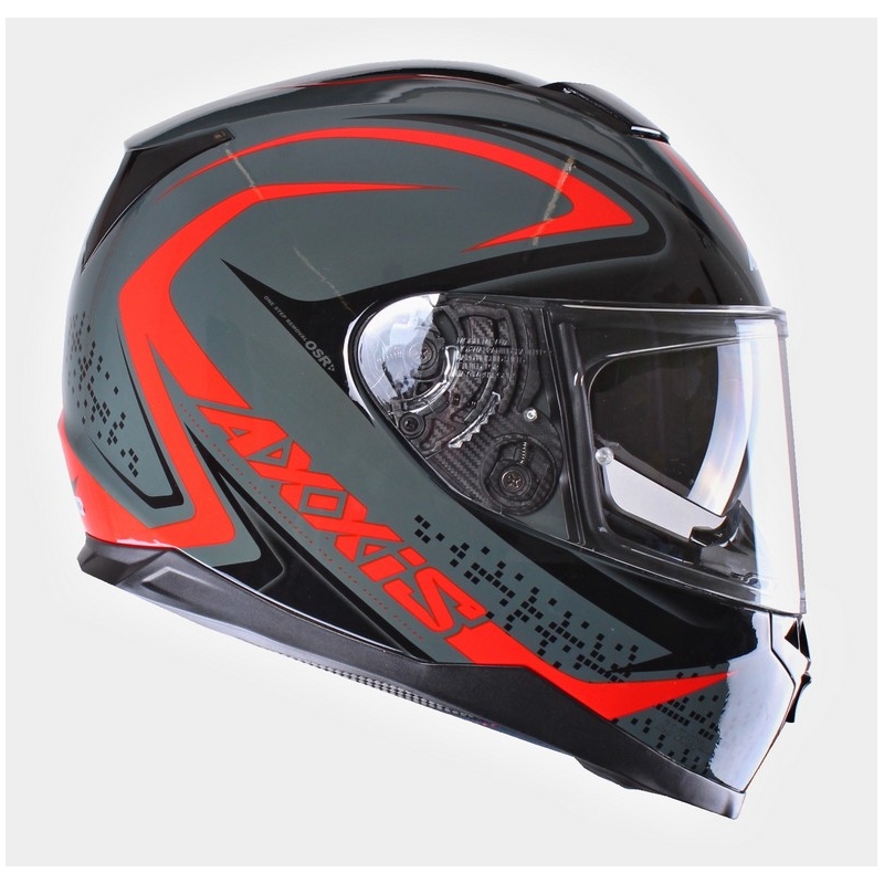 Cască de motocicletă Axxis Alert gri-roșu lichidare