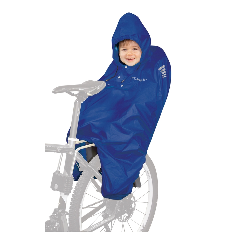 Copii bicicletă de ploaie acoperă FORCE Poncho albastru lichidare