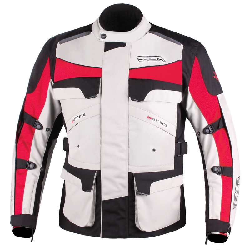 Geacă de motocicletă RSA Tiger negru-gri-roșu - calitate II