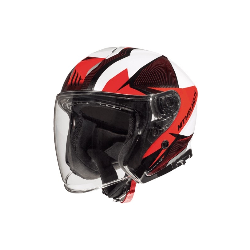 Cască de motocicletă deschisă MT Thunder 3 SV Wing negru-alb-roșu - calitate II