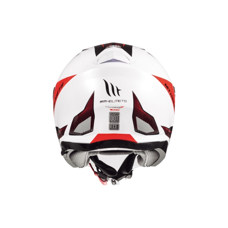 Cască de motocicletă deschisă MT Thunder 3 SV Wing negru-alb-roșu - calitate II