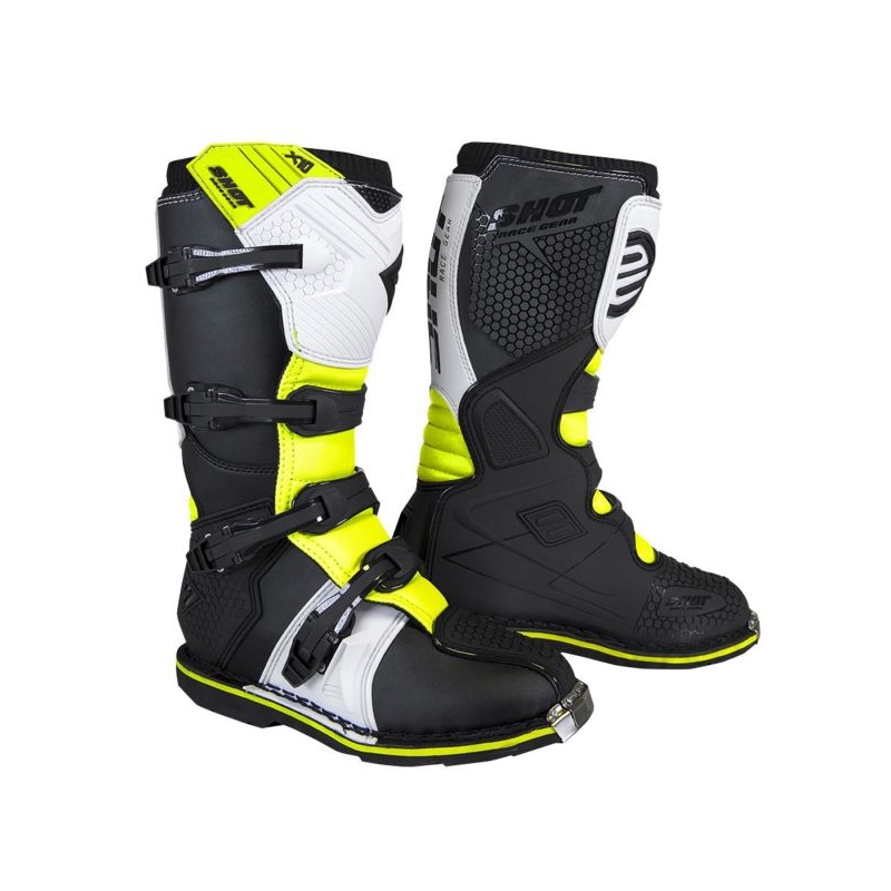 Motociclete cizme Shot X10 2.0 alb-fluo galben lichidare