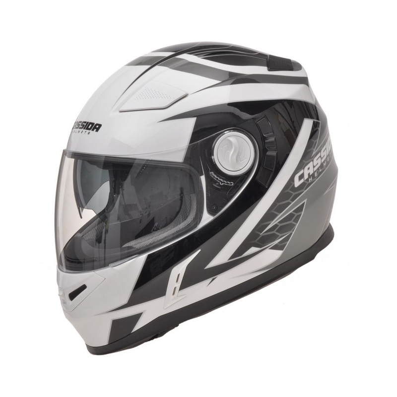 Cască de motocicletă Cassida Evo negru-gri-alb-argintiu