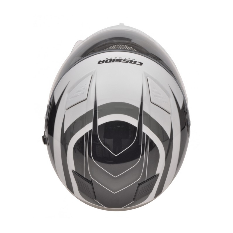 Cască de motocicletă Cassida Evo negru-gri-alb-argintiu