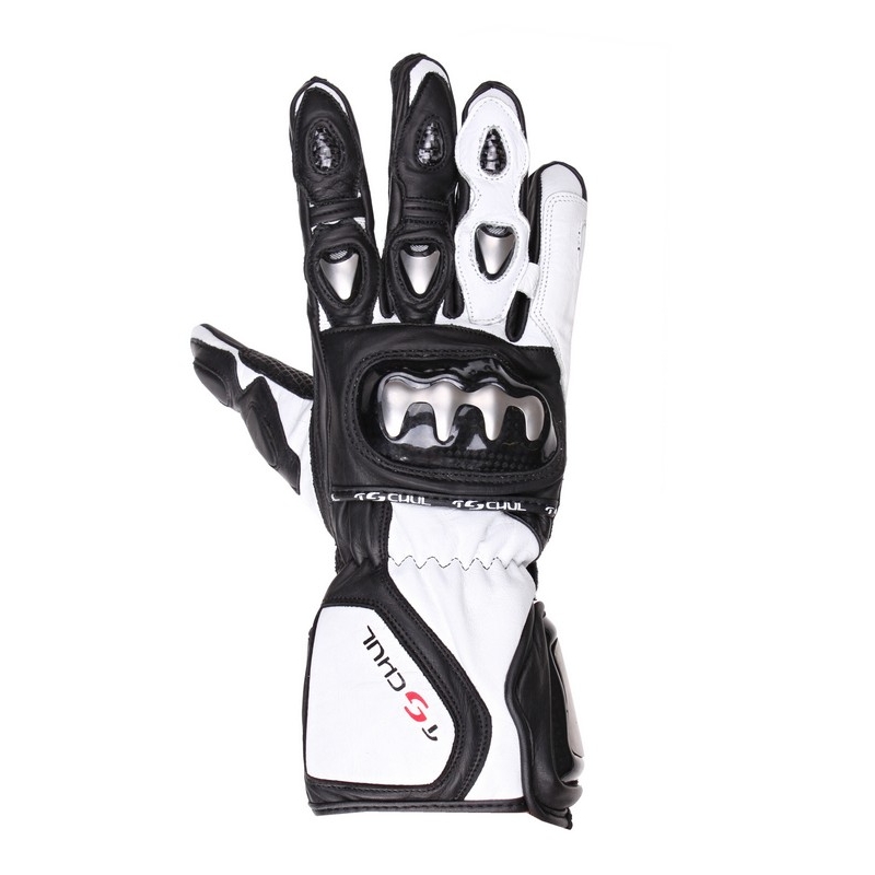 Mănuși de motociclete Tschul 260 negru și alb lichidare