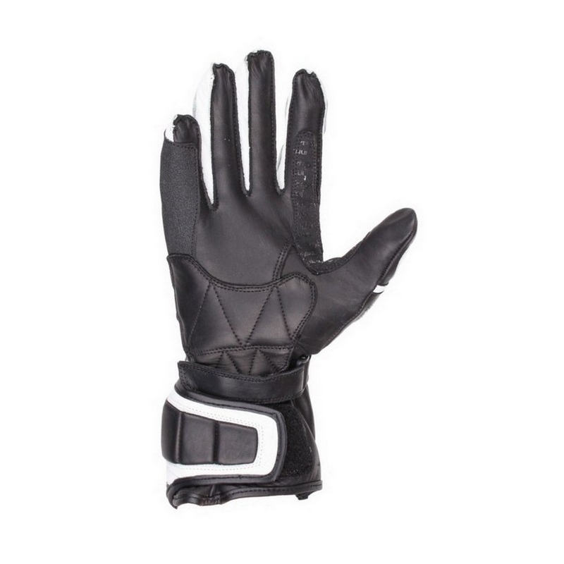 Mănuși de motociclete Tschul 270 alb-negru lichidare